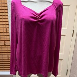 Lane Bryant Fuchsia Long Sleeve Top